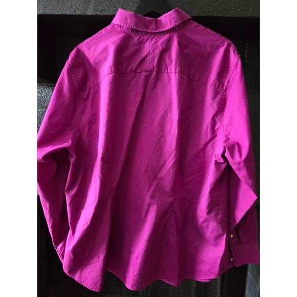 Lauren Ralph Lauren Magenta Collared Button Down Long Sleeve Dress shirt 2x - Picture 5 of 9